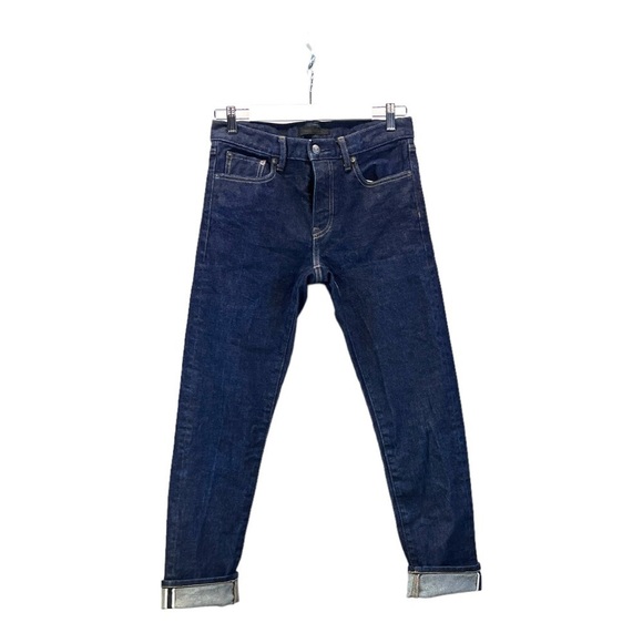 Uniqlo Slim Straight Stretch Selvedge Actual Size 29 X 30 Jeans  Cotton - Picture 1 of 11